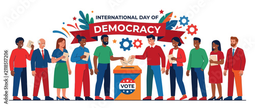 Diverse People Voting in Democracy Celebration