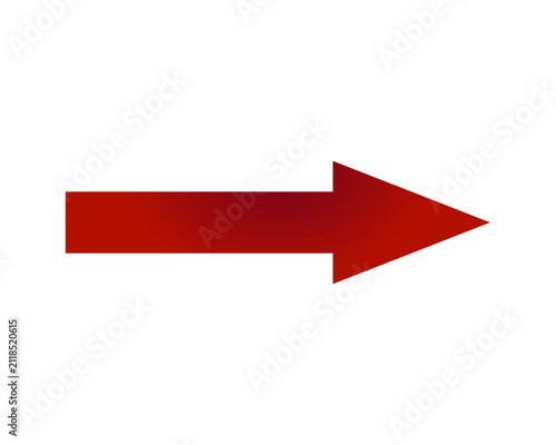 Red arrow icon sign symbol direction right pointing on transparent background for graphics element