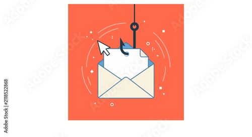A flat illustration phishing email concept illustration a flat illustration