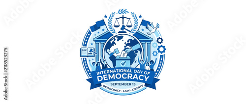 Vector Illustration Celebrating Democracy and Civic Participation