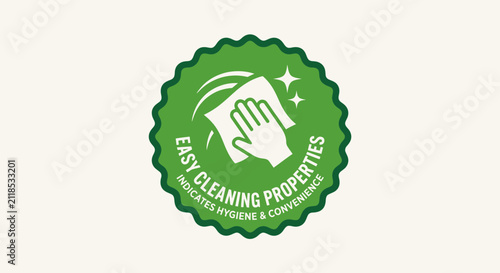 A flat illustration easy cleaning properties badge icon a flat illustration