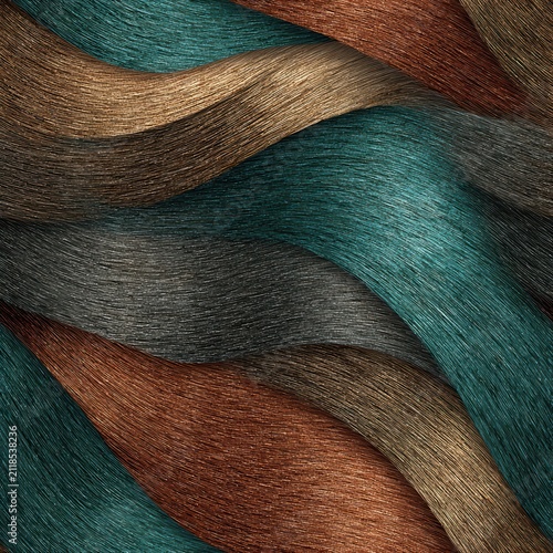 Wavy oxidized copper texture with teal and bronze stripes