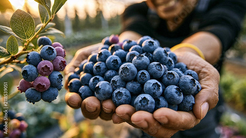 Freshly Picked Blueberries:...