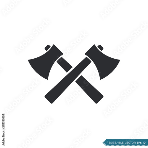 Warrior Ax Icon Vector Flat Design Illustration Template