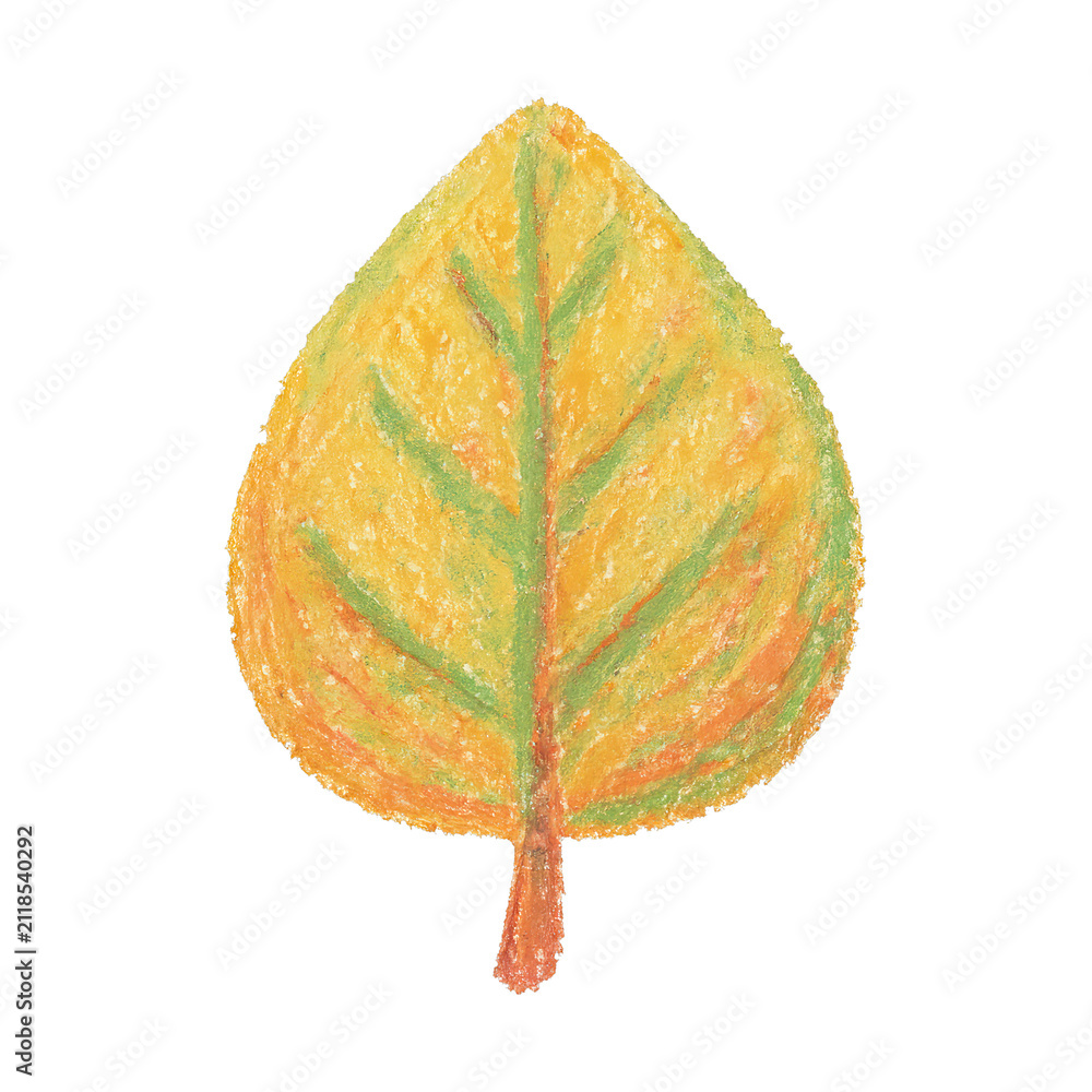 Obraz premium PNG Colorful crayon leaf illustration.
