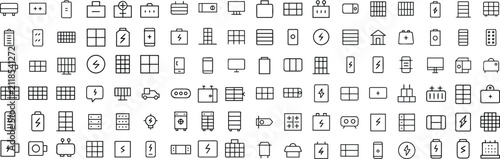 Canvastavla A collection of minimalist icons representing various power sources and energy-related concepts, arranged in a grid for clear visual organization