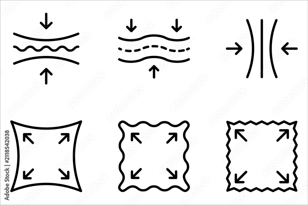 Fototapeta premium Elasticity icons set. editable stroke icon collection on white background