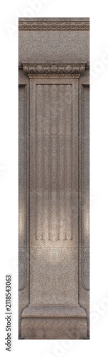 Elements of architectural decorations of buildings, columns and capitals, gypsum moldings, wall textures and patterns. On the streets in Catalonia, public places.