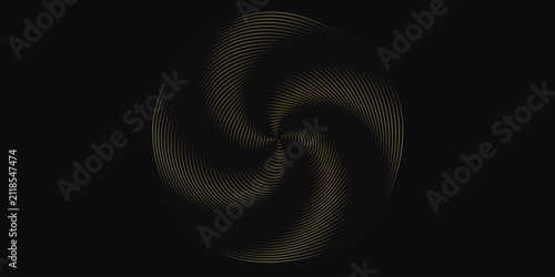 Abstract Dark Metallic Spiral Swirl Geometric Golden Pattern Vector Background