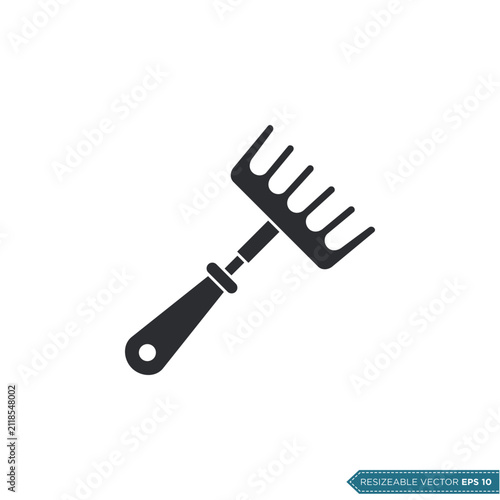 Rake Gardening Tool Icon Vector Template Illustration Design