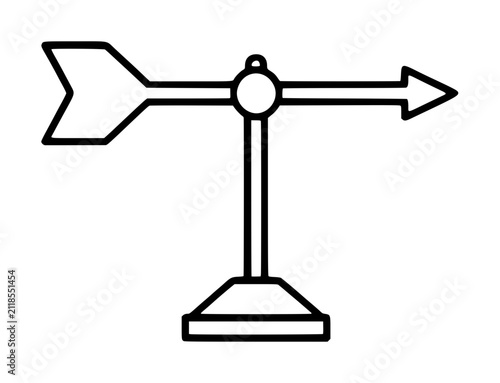 Obraz na plátne Hand-traced vector icon illustration of a classic metal weather vane with direct