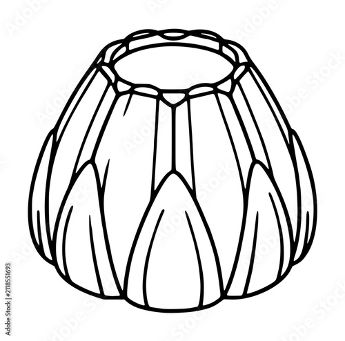 Fotografie Hand drawn black and white vector line art illustration of a barnacle shell, iso