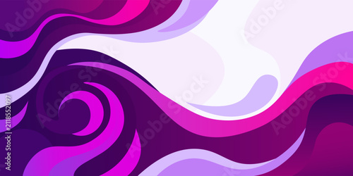 modern abstract background with gradient purple color wavy shapes , for poster. banner, web design, header, cover, billboard, brochure, social media, landing page