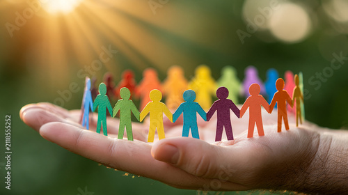 Unity in Hand: Colorful pap...
