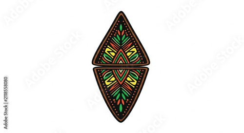 Abstract Butterfly Wings with Rounded Shapes and Vibrant Colors, Modern Design Element