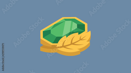 Bild auf Leinwand Hidden Gem Brooch Jewelry Isometric Icon