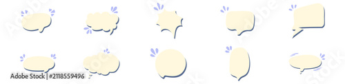 Cute Pastel Speech Bubble Collection for Chat Messages and Social Media Vector Set