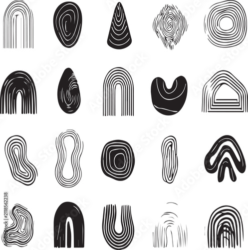 Abstract Hand Drawn Organic Line Shapes Collection for Modern Design