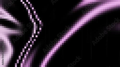 Ideal for futuristic designs, backgrounds, and digital artwork, purple light streaks on a dark black background create abstract, neon patterns.