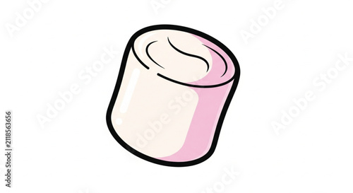 Bold Black Outline Vector Illustration of a Rolled Item