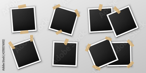 Canvastavla Instant mockup frame with vintage paper collage template