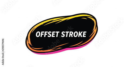 Bold Black Outline with Fiery Orange and Yellow Swoosh Graphic Element, Text Placeholder for 'OFFSET'