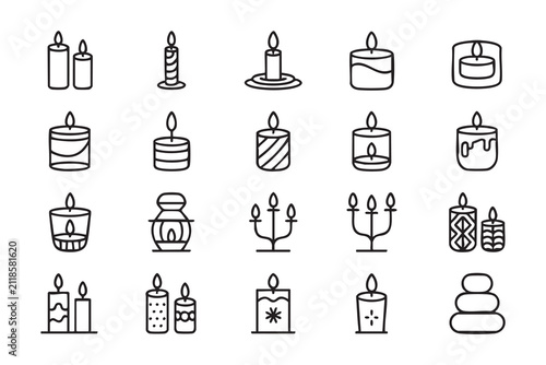 Bild auf Leinwand Candle Symbol Collection for Aromatherapy, Prayer, Memorial, Interior Decoration