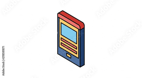 Retro Arcade Machine Vector Illustration - Bold Black Outline Style