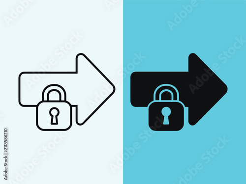 Secure Arrow Icons Showing Locked And Unlocked Status Comparison On Transparent Background