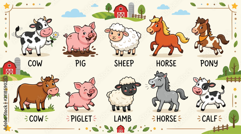 Obraz premium Diverse Wildlife Animal Vector Illustration Set for Nature and Logo Design