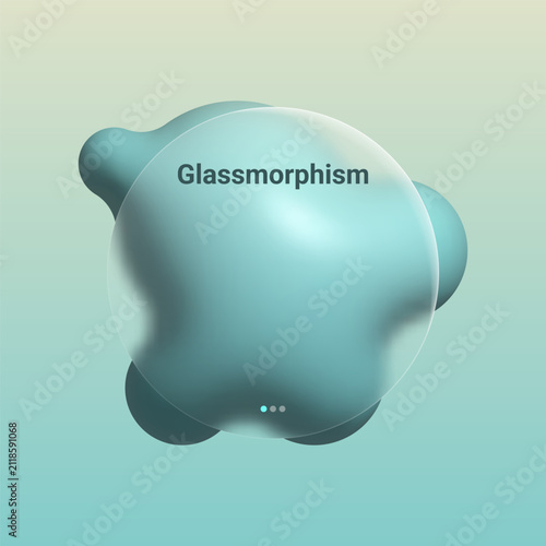 3D glassmorphism abstract liquid blob background design