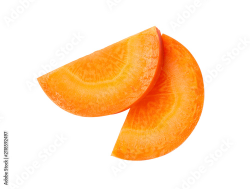 slice of carrot isolated