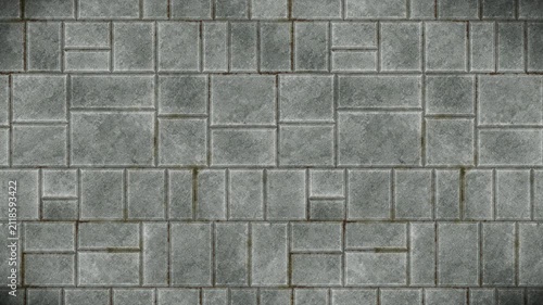 Dark grey weathered paving stones form a seamless loop background pattern.