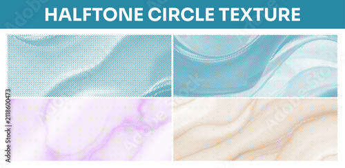 Halftone Circle Texture Vector Background Collection with Abstract Dot Gradient Patterns, Editable Retro Print Effect Illustration for Graphic Design, Branding, Banner and Poster.