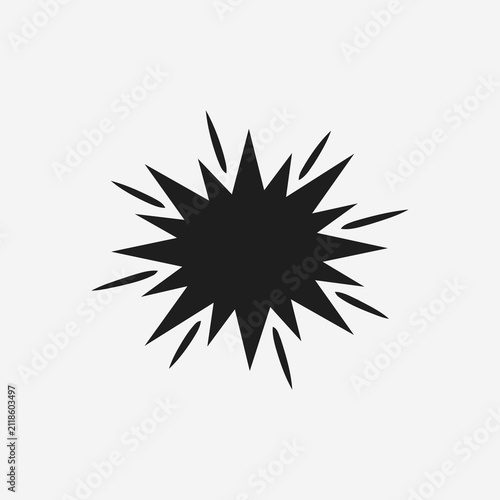 Star burst icon vector element showing sharp exploding shape with radiating lines for comic book action impact and graphical highlights isolated on white background for design.
