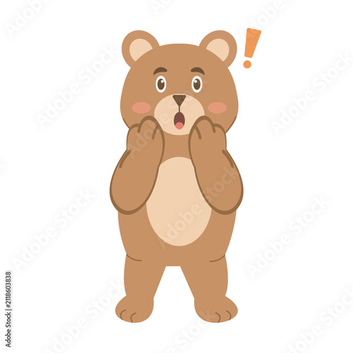 Illustrasion vector bear expression surprised