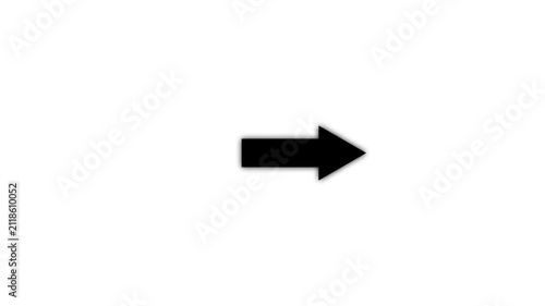 Right Arrow Pointing Icon Pulse and Loading Motion Graphics Animation Isolated on Black and White Backgrounds