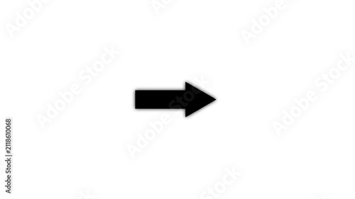 Right Arrow Pointing Icon Pulse and Loading Motion Graphics Animation Isolated on Black and White Backgrounds
