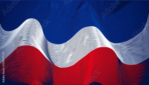 Abstract Flowing Blue White Red Wavy Lines Resembling Stylized Flag Design For Patriotic Themes And Modern Creative Background Illustrations