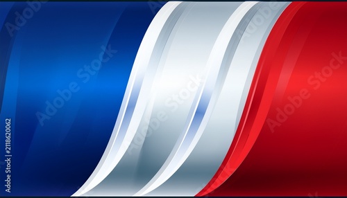 Waving Tricolor Ribbon In Blue White And Red Colors Of The French Flag Ideal For Bastille Day National Celebration Decorations