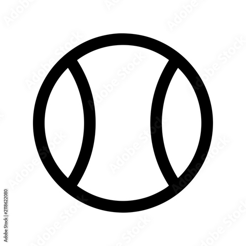 Baseball ball outline icon for sports branding and design with baseball equipment hardball competition