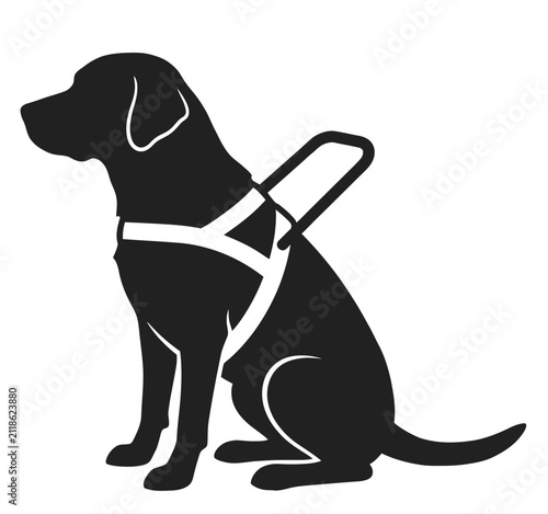 Guide Dog Silhouette Vector Icon for Assistance, Disability Support, and Service Animal Design