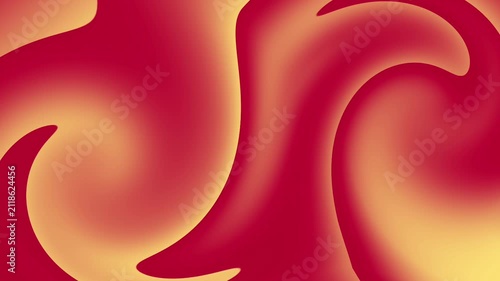Animation of an abstract red and yellow digital background with smooth waves.