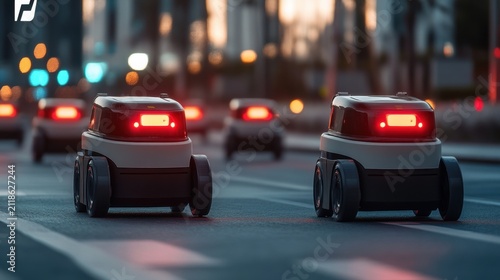 Self-driving delivery robots navigating through IoT connected streets