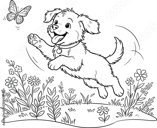 dog with flowers