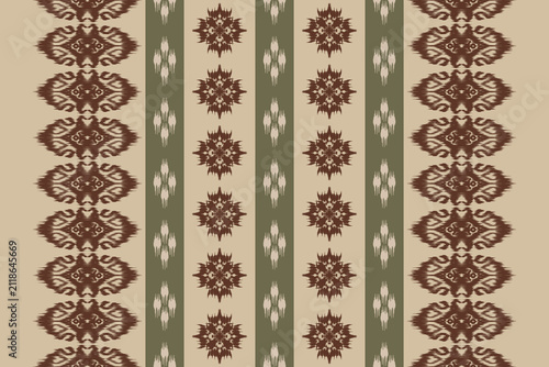 Traditional Tribal Ikat Ornament Pattern Background Vector. Geometric Aztec Embroidery Style Design for Fashion Apparel, Scarf Printing, Home Interior Decor, Cushion Covers, and Rugs.