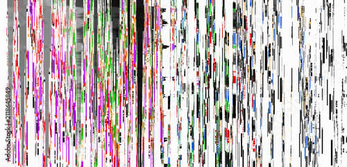 Konstfotografi Abstract Glitched Background with Vibrant Neon Vertical Noise and Data Error Eff