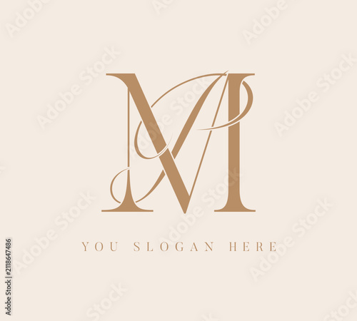 Foto PM MP initial letter monogram logo