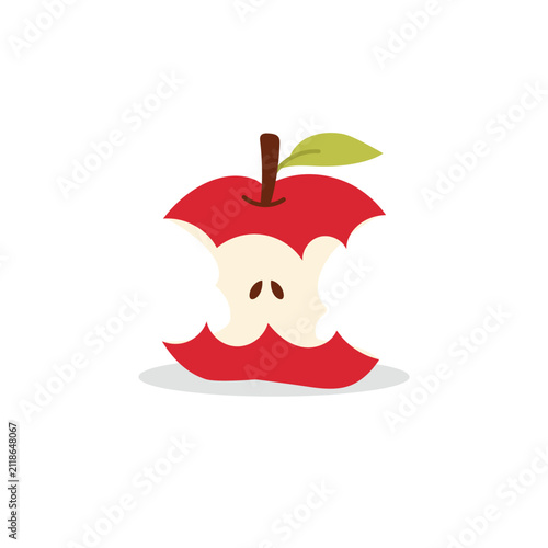 Core Bitten Apple Vector Illustration