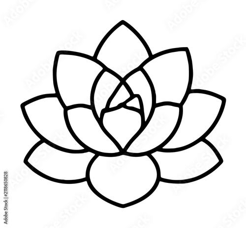 Canvas Print Elegant hand-drawn succulent vector icon featuring layered rosette leaves in min